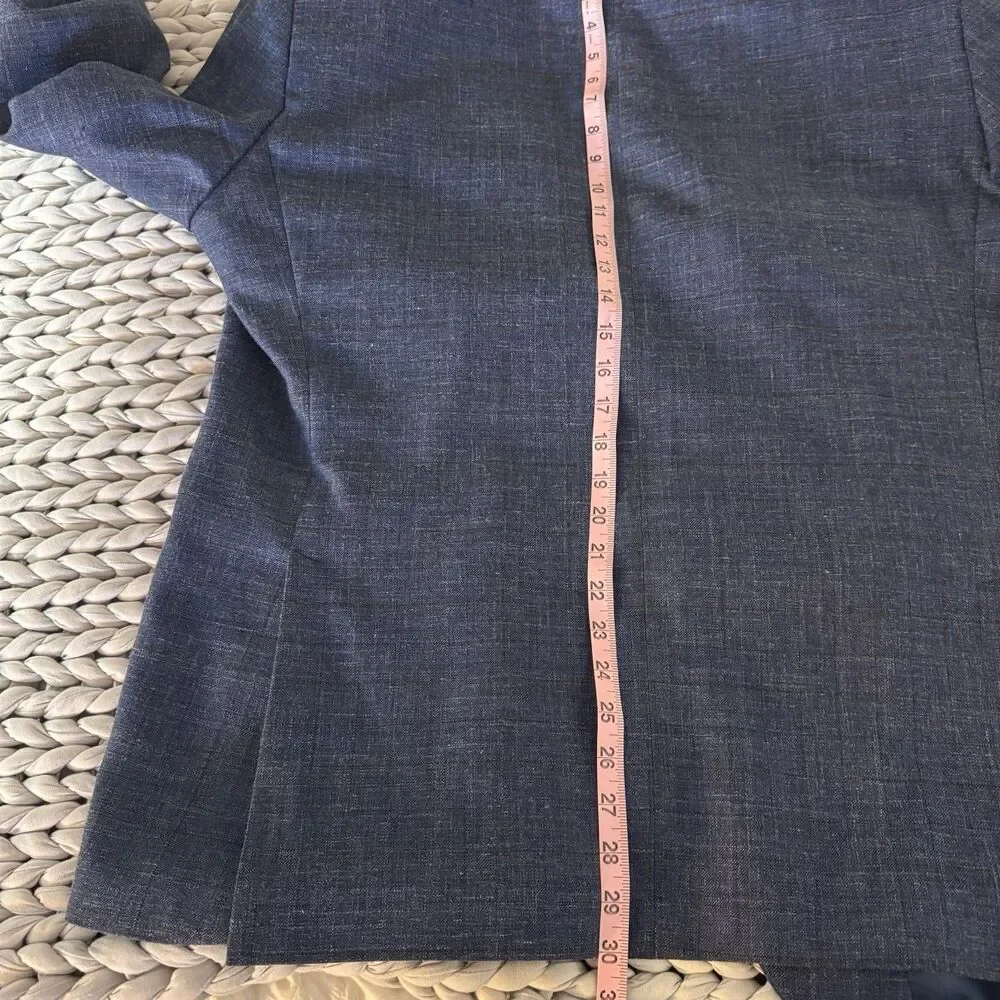 Lauren Ralph Lauren Men Suit Blazer Coat Jacket Sz 46 Wool/Linen/Silk Blue Plaid